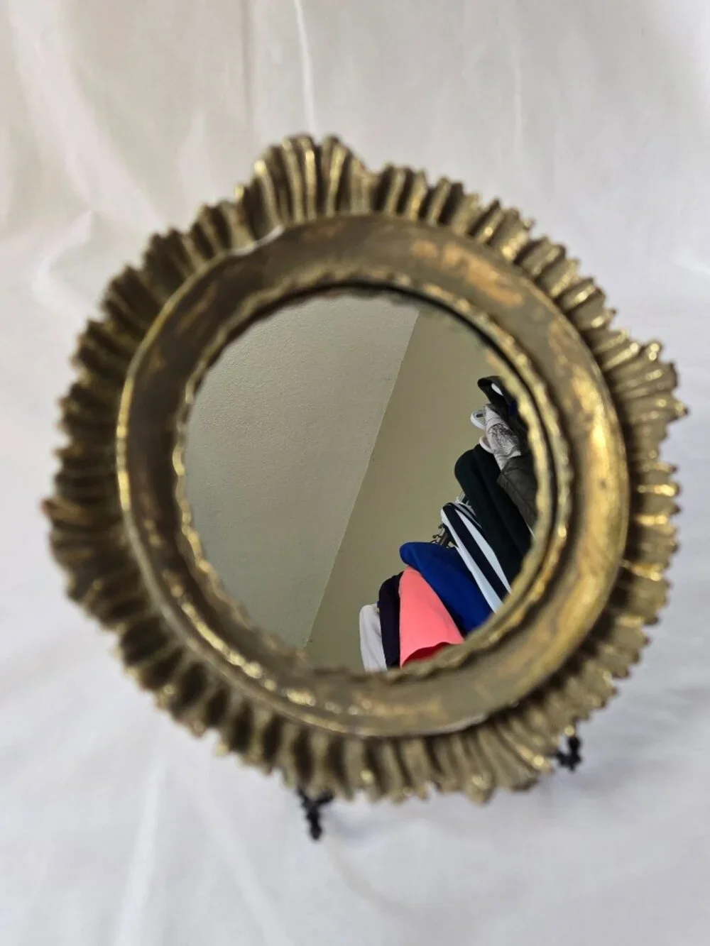 Bronze Gold Aged Ornate Painted Framed Mirror to hang on a wall